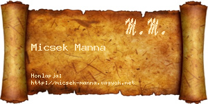 Micsek Manna névjegykártya
